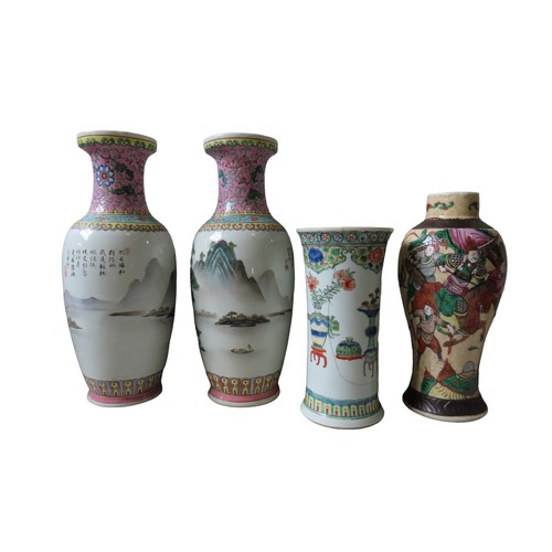 162 - A GROUP OF CHINESE PORCELAIN VASES 19th/20th CenturyTallest 32cm(10)