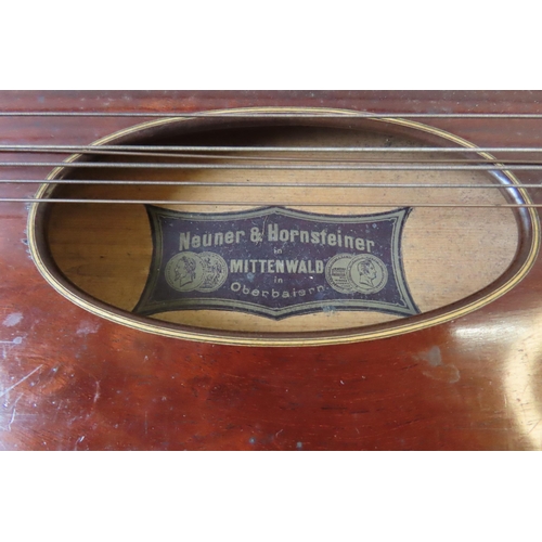 101 - A 19TH CENTURY 31-STRING ZITHER, by Neuner & Hornsteiner, with a paper label affixed in the soun... 