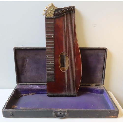 101 - A 19TH CENTURY 31-STRING ZITHER, by Neuner & Hornsteiner, with a paper label affixed in the soun... 