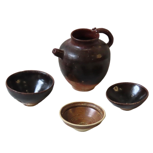 186 - FOUR CHINESE GLAZED POTTERY WARES, 19/20TH CENTURY, in the Song Dynasty style