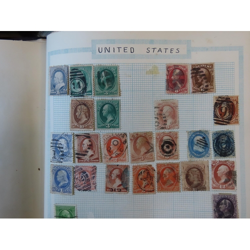 496 - THE INTERNATIONAL POSTAGE STAMP ALBUM, CONTAINING A USA BROADWAY POST OFFICE LOCAL ISSUE STAMP CIRCA... 