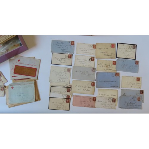 497 - POSTAL HISTORY; A SELECTION OF STAMPED ENVELOPES, MOSTLY PENNY REDS ADDRESSED TO EDWARD WALPOLE ESQ ... 