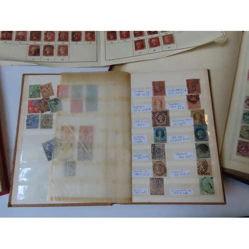 503 - A STOCK BOOK CONTAINING TWO PENNY BLACKS, ASSORTED VICTORIAN STAMPS AND OTHER STAMPS, another stock ... 