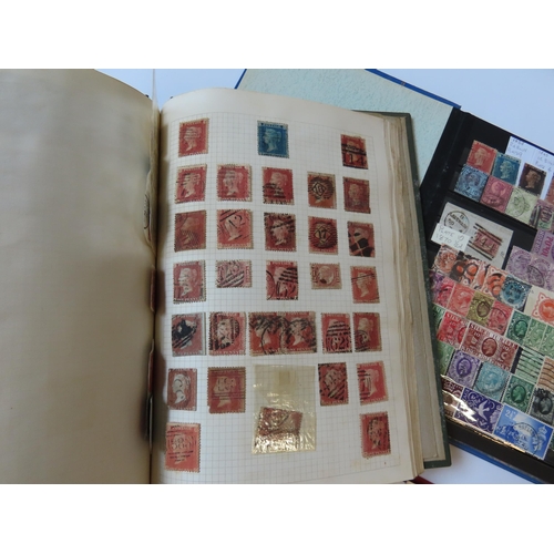 503 - A STOCK BOOK CONTAINING TWO PENNY BLACKS, ASSORTED VICTORIAN STAMPS AND OTHER STAMPS, another stock ... 