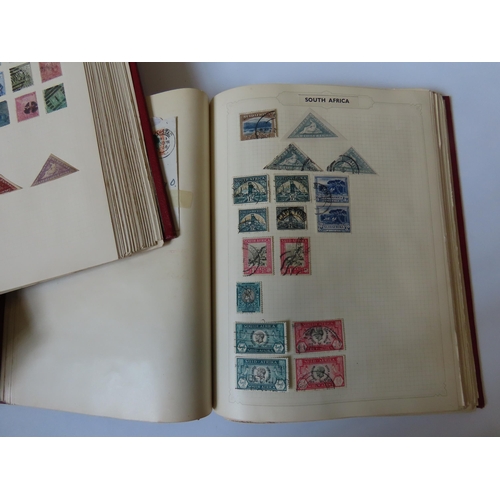 498 - THE UTILE HINGED LEAF ALBUM CONTAINING A FIVE CAPE OF GOOD HOPE TRIANGLES, one penny, x 2 four penny... 