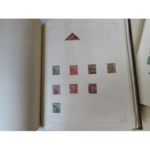 498 - THE UTILE HINGED LEAF ALBUM CONTAINING A FIVE CAPE OF GOOD HOPE TRIANGLES, one penny, x 2 four penny... 