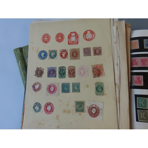 489 - AN ALBUM CONTAINING A PENNY BLACK AND VARIOUS OTHER BRITISH STAMPS, a small 1953 album of coronation... 