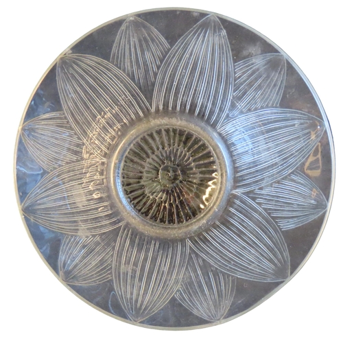 318 - A VINTAGE RENE LALIQUE BOWL, CIRCA 1923, in the form of a sunflower head, the tapered sides decorate... 