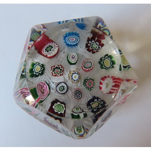 321 - A FACETED MILLEFIORE BACCARAT-STYLE PAPERWEIGHT