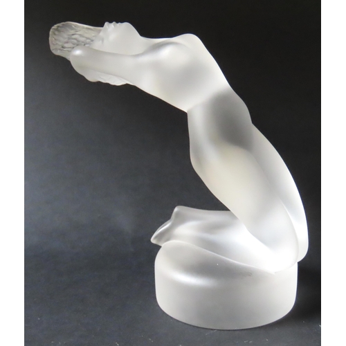 319 - A LALIQUE 'CHRYSIS' FROSTED GLASS FIGURINE/MASCOT, modern example of an original design by Rene Lali... 