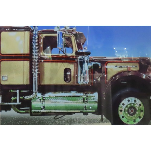 631 - ANDREW HOLMES (20TH CENTURY) 'WHITE WESTERN STAR' & 'CHICAGO BEARS' SCREENPRINTS, both framed'Wh... 