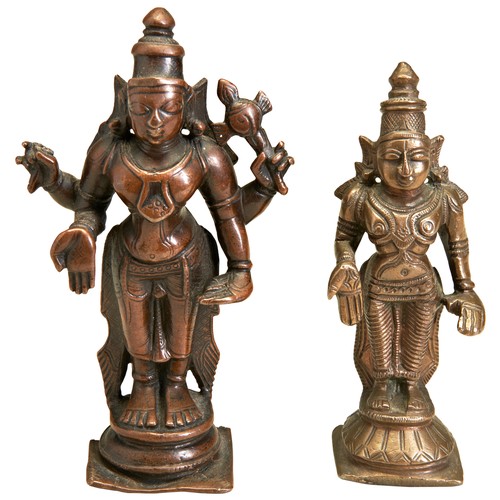 363 - TWO BRONZE FIGURES OF KRISHNAINDIA, 18TH / 19TH CENTURY12cm & 14cm highPROVENANCE: From a Privat... 