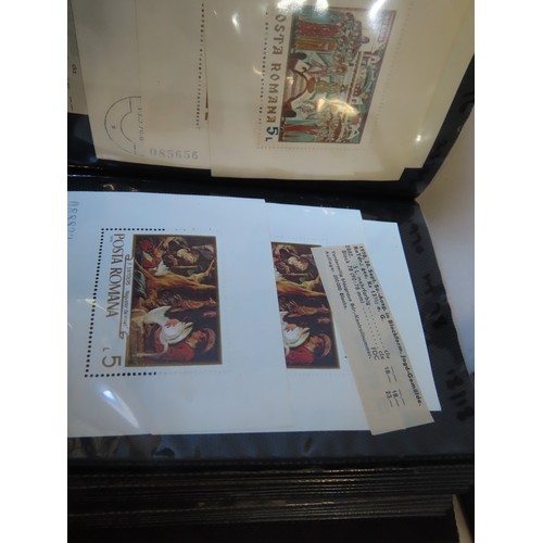 443 - THREE SMALL A5 ALBUMS CONTAINING A COLLECTION OF RUMANIAN SPECIAL EDITION UNMOUNTED STAMPS on variou... 