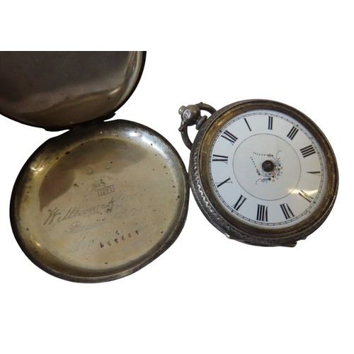 598 - TWO SILVER CASED POCKET WATCHES AND TWO VINTAGE WRIST WATCHES, namely a Tissot Gent's manual wind an... 