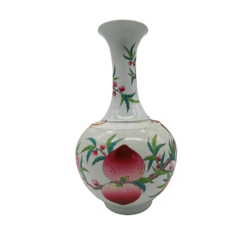 303 - A CHINESE FAMILLE ROSE 'NINE-PEACH' VASE20TH CENTURY34cm high