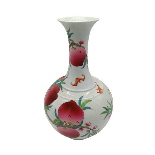 303 - A CHINESE FAMILLE ROSE 'NINE-PEACH' VASE20TH CENTURY34cm high