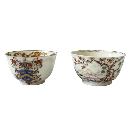 314 - A CHINESE EXPORT 'EUROPEAN-SUBJECT' SEMI-EGGSHELL PORCELAIN TEA BOWLQIANLONG PERIOD decorated with a... 