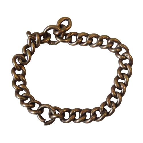 613 - A GOLD CURB LINK CHAIN, marked .37512 cm long, 10 grams