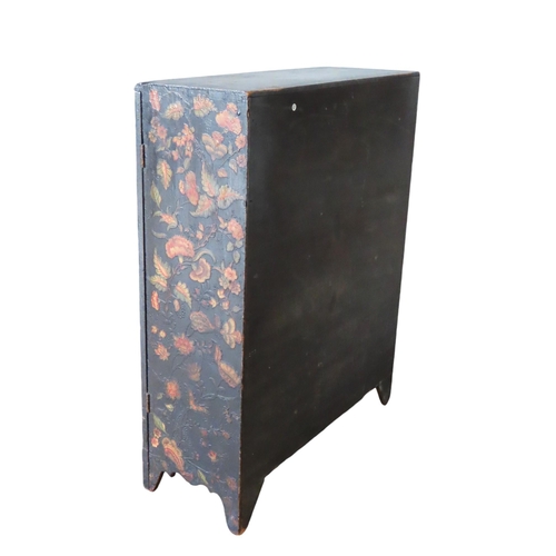 101 - A DECOUPAGE CHINOISERIE SIDE CABINET, EARLY 19TH CENTURY, rectangular form, the two panelled cupboar... 