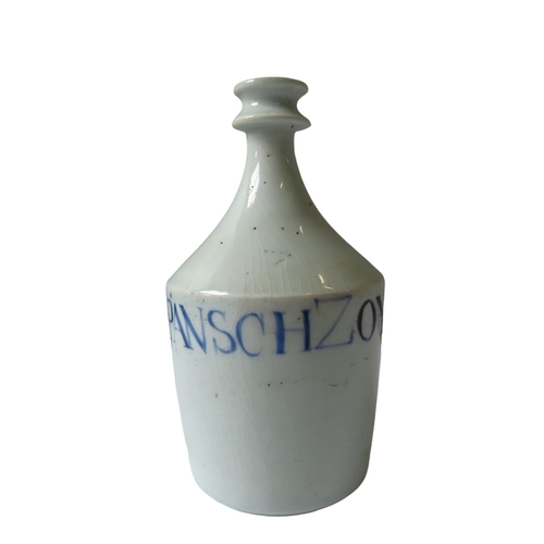 298 - A JAPANESE PORCELAIN SOY BOTTLE, 19TH CENTURY, wide cylindrical body rising to a slender neck, the b... 