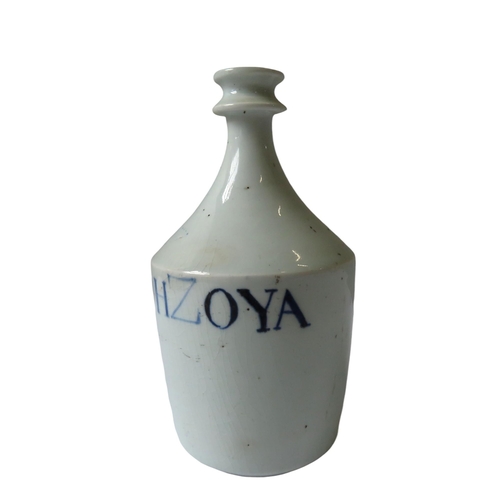 298 - A JAPANESE PORCELAIN SOY BOTTLE, 19TH CENTURY, wide cylindrical body rising to a slender neck, the b... 