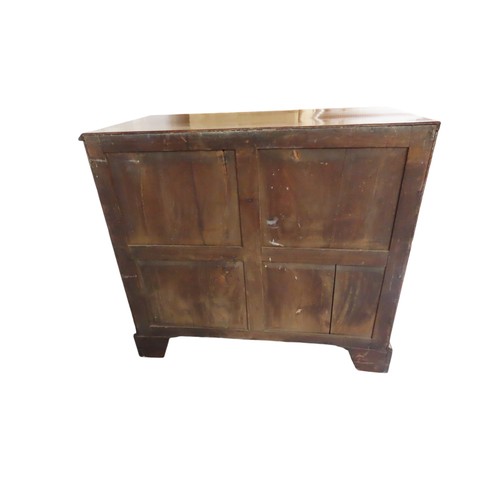 45 - 19TH CENTURY OAK CHEST OF DRAWERS with mahogany cross banding. 2 small drawers over three graduated ... 