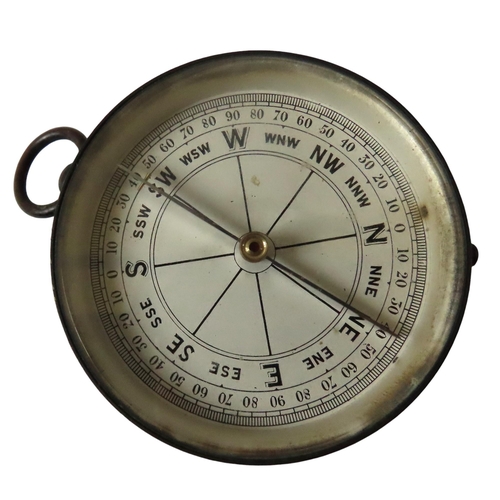 261 - A DUAL BAROMETER AND COMPASS BY E.B. WATTS AND SON, LONDON, opposing each other in a circular black ... 