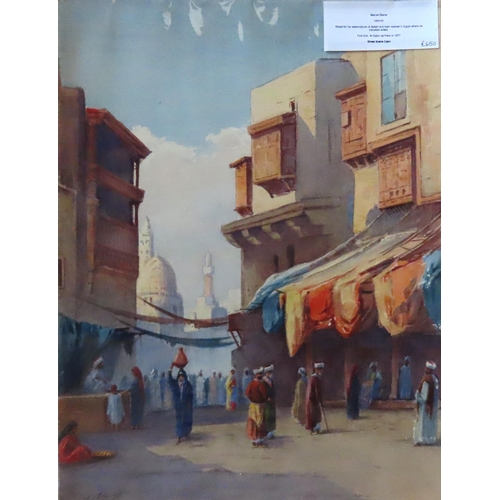 538 - MARCEL BLAIRAT ((1843-1891) 'STREET SCENE, CAIRO' WATER COLOUR, signed in lower left corner, unframe... 