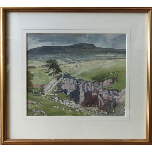 478 - GEORGE R FATHERS (1898-1968) 'PEN Y GHENT' WATER COLOUR, signed in lower right corner, glazed and fr... 