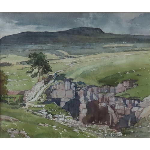 478 - GEORGE R FATHERS (1898-1968) 'PEN Y GHENT' WATER COLOUR, signed in lower right corner, glazed and fr... 