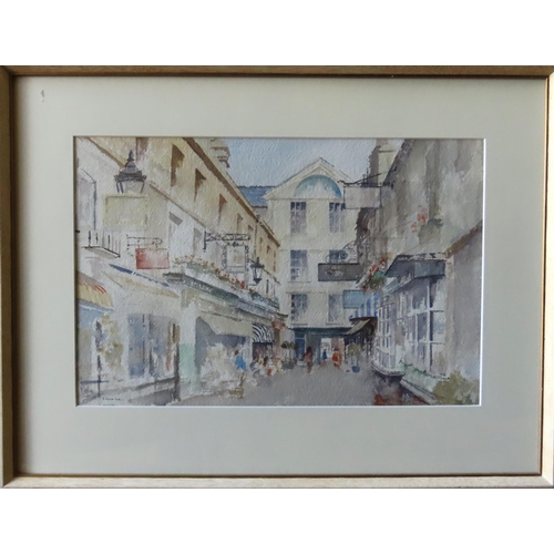 527 - FRANCIS RUSSELL FLINT (1915-1977) 'NORTHUMBERLAND PLACE, BATH' WATER COLOUR/PAPER, signed in lower l... 