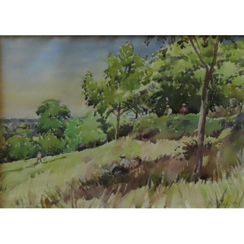 471 - LLEWELLYN PETLY JONES (1908-1986) 'SUMMER, RICHMOND HILL' WATER COLOUR/PAPER, signed and dated '76 i... 