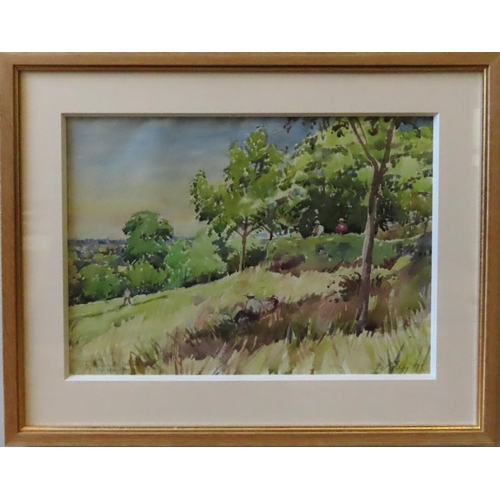 471 - LLEWELLYN PETLY JONES (1908-1986) 'SUMMER, RICHMOND HILL' WATER COLOUR/PAPER, signed and dated '76 i... 