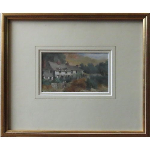 496 - RAYMOND TUCKER (c.1882-1903) 'FARMHOUSE AT NEWQUAY' WATER COLOUR/PAPER, signed in lower right corner... 