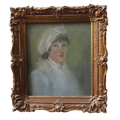 519 - ATTRIBUTED TO SIR FRANCIS CHANTRY (1781-1841) PORTRAIT OF A LADY PASTEL ON PAPERGlazed and framedExt... 