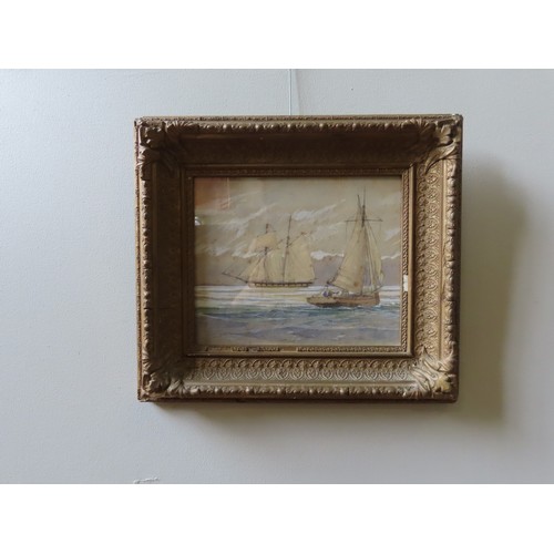 498 - J C FOWELL (1891-1970) MARITIME SCENE 1917WatercolourGlazed and framed 26.5cm x 21cm... 