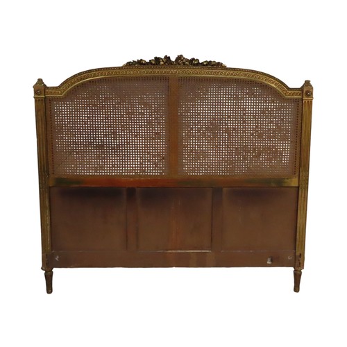 70 - BERGERE HEADBOARDSome damage/loss to top rail, caning goodWidth 162cm x Height 146cm