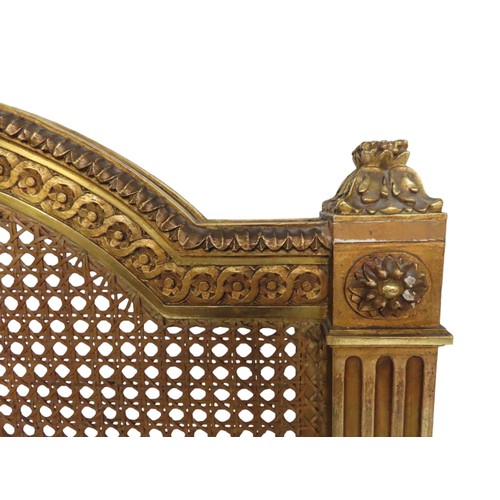 70 - BERGERE HEADBOARDSome damage/loss to top rail, caning goodWidth 162cm x Height 146cm