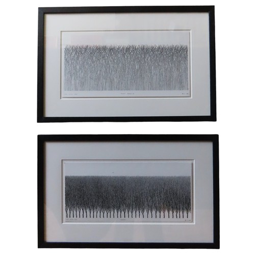 501 - GUY WATTS (XX) 'PERFECT GRASSES II' AND 'HEDGEROW'Monochrome prints, signed and titled along bottom ... 