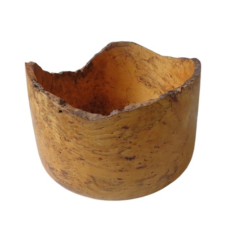 720 - HAND TURNED AND CARVED BURR WOOD BOWL by Paul Boak, a woodturner and artist based in Somerset.23cm h... 