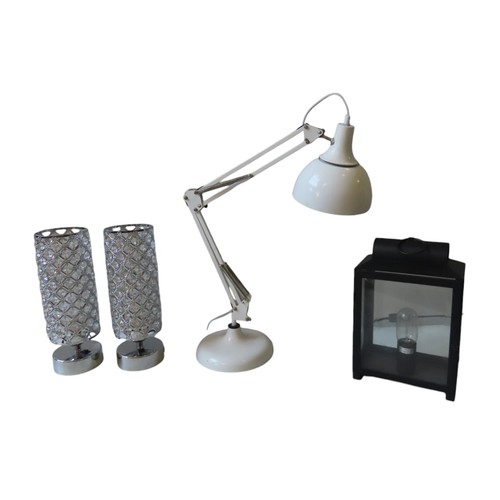 191 - A GROUP OF FOUR CONTEMPORARY TABLE LAMPS consisting of an Anglepoise-style balanced arm desk lamp, a... 