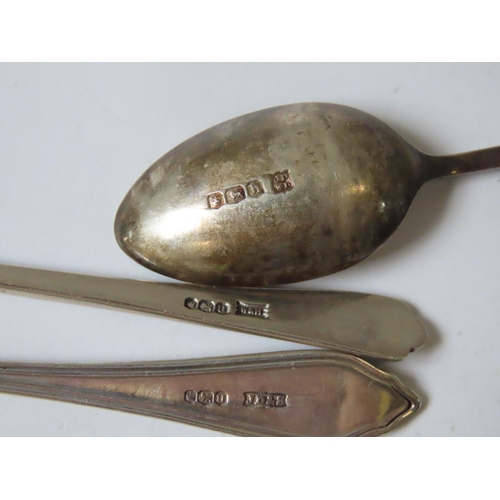 632 - THREE BRIGHT CUT GEORGIAN SILVER TEASPOONS AND SIX LATER TEASPOONS, various dates and marks12 cm lon... 