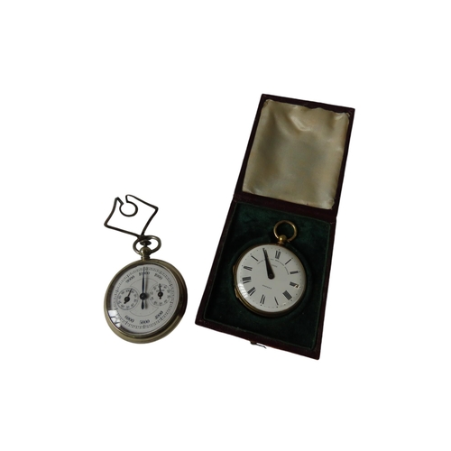 259 - A GILT METAL PEDOMETER white enamel dial signed Payne and Co, New Bond Street, no 4208, Patent, engi... 