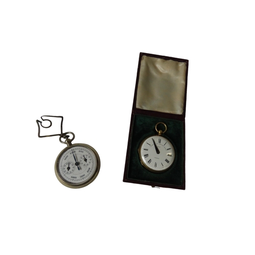 259 - A GILT METAL PEDOMETER white enamel dial signed Payne and Co, New Bond Street, no 4208, Patent, engi... 