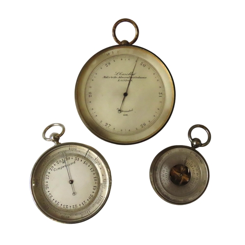 266 - A BRASS ANEROID BAROMETER Signed L. Casella, Maker to the Admiralty & Ordnance, London, no 4191,... 