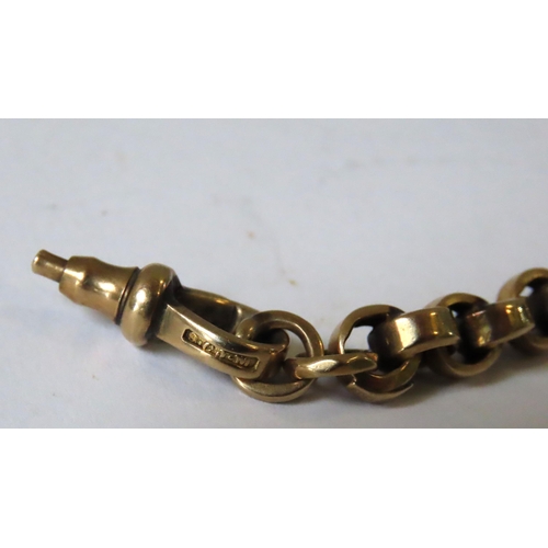 618 - A 9CT GOLD BELCHER WATCH CHAIN, 19TH CENTURY39 cm long, 34 gramsPROVENANCE: From the Collection of K... 