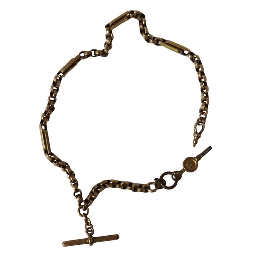 618 - A 9CT GOLD BELCHER WATCH CHAIN, 19TH CENTURY39 cm long, 34 gramsPROVENANCE: From the Collection of K... 