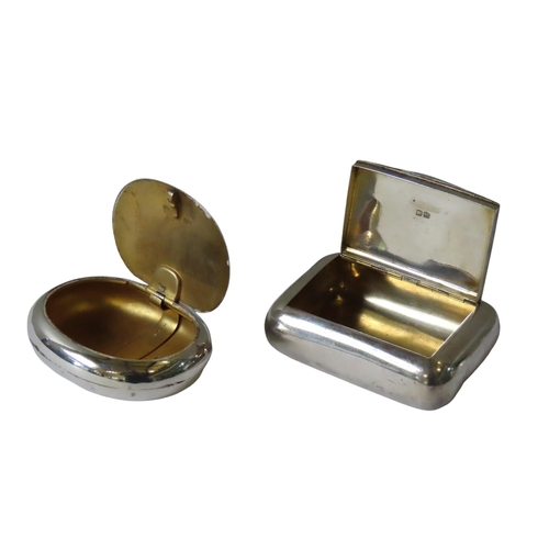 665 - A GEORGE III SILVER TOBACCO BOX AND ONE OTHER, the rounded rectangular George III box marked William... 