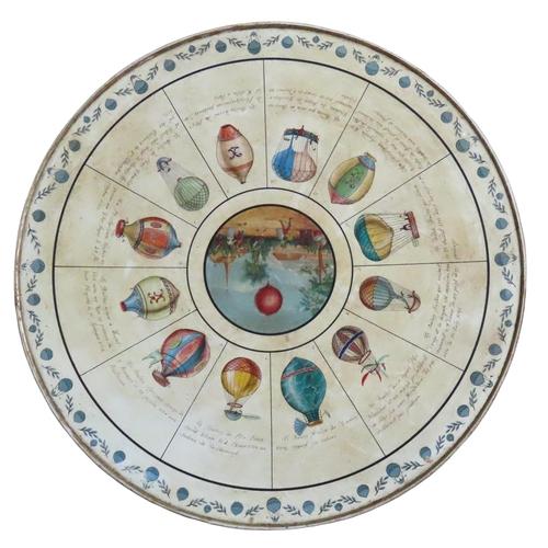 48 - IN THE MANNER OF PIERO FORNASETTI, A CASA PUPO POLYCHROME PAINTED CIRCULAR CENTRE TABLE, decorated w... 