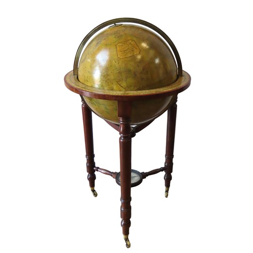 711 - A MALBY'S 18 INCH TERRESTRIAL LIBRARY GLOBE, DATED 1864, the cartouche printed 'Malby's Terrestrial ... 